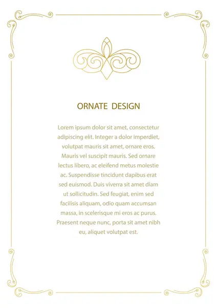 Cornice Decorativa Vettoriale Ornamentale Elemento Decorato Elegante Modello Design Posto Grafiche Vettoriali