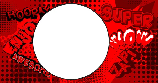 Cartoon Vector Pop Art Comics Background Blank Circle Shape Comic — Stock Vector