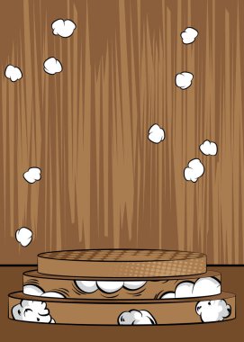 Comic Book abstract podium stage platform. Comics product scene pedestal for mockup presentation. Vector illustration vintage texture, background.