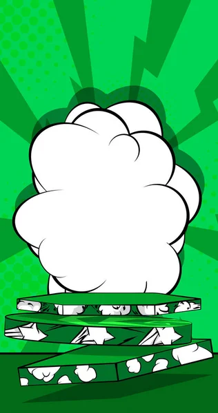 Green Comic Book Product Podium Cartoon Stage Pop Art Mockup — Stockový vektor