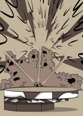 Gray Pop Art Product podium. Manga Style Showcase. Comic Book Showroom mockup presentation. Abstract Cartoon background.