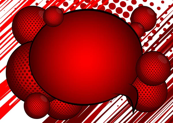 Cartaz Banda Desenhada Vermelho Branco Com Esferas Quadrinhos Apresentação Com — Vetor de Stock