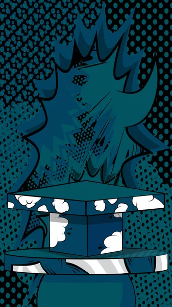 Soyut Pop Sanatı Sherpa Blue Reklam Kürsüsü Comic Book Product — Stok Vektör