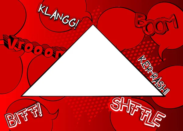 コミック本白いピラミッドと赤いポップアート背景 ベクトル壁紙イラスト ヴィンテージバナー — ストックベクタ