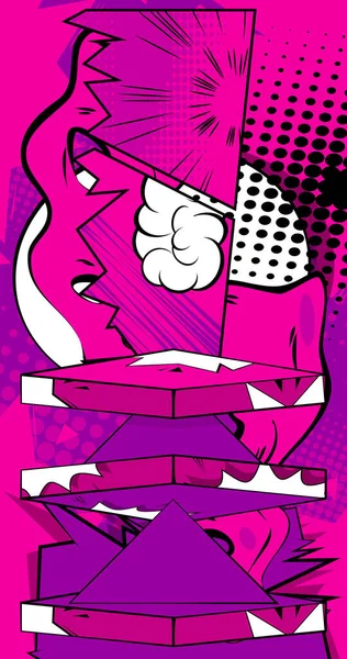 漫画书 Fuchsia Colored Product Podium Stage 漫画展示厅为模拟演示 流行艺术节广告背景 — 图库矢量图片