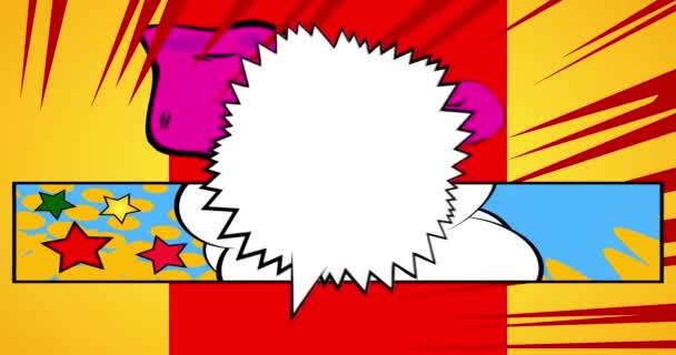 Kreskówka Pustą Bańką Mowy Animacja Tła Komiksu Retro Komiksy Pop — Wideo stockowe