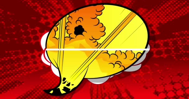 Çizgi Roman Konuşma Baloncuğu Animasyonu Çizgi Roman Tarzı Kırmızı Arkaplanda — Stok video