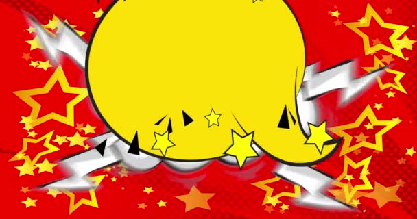Tegneserie Tale Boble Animation Pop Kunst Tegneserie Stil Retro Manga – Stock-video