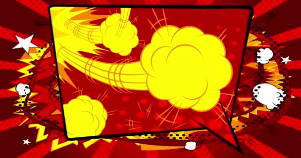 Pop Sanatında Arka Plan Animasyonu Çizgi Roman Tarzı Retro Manga — Stok video