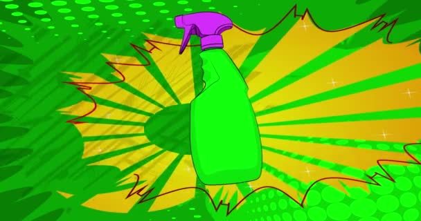 Lavadora Ventanas Dibujos Animados Video Del Producto Limpieza Cómics Animación — Vídeo de stock