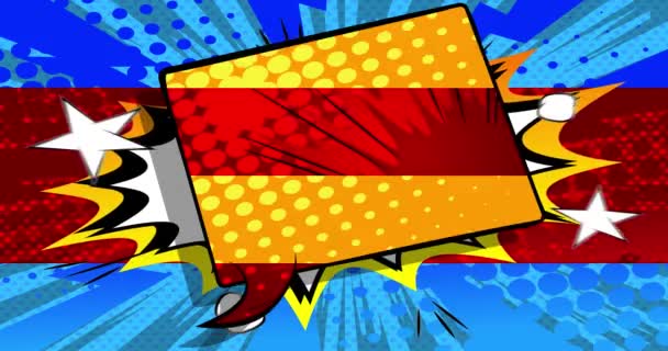 Filmik Akcji Kreskówek Retro Komiczne Tło Wstęp Komiksów Pop Art — Wideo stockowe