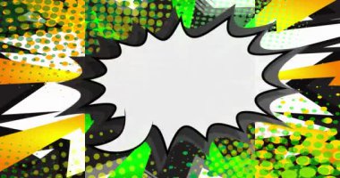 Retro karikatür tarzı Konuşma Kabarcığı arka planı. Manga karikatür arkaplan videosu. Pop sanat çizgi roman tanıtımı. Hareket posteri. 4k animasyon hareketi, değişen duvar kağıdı.