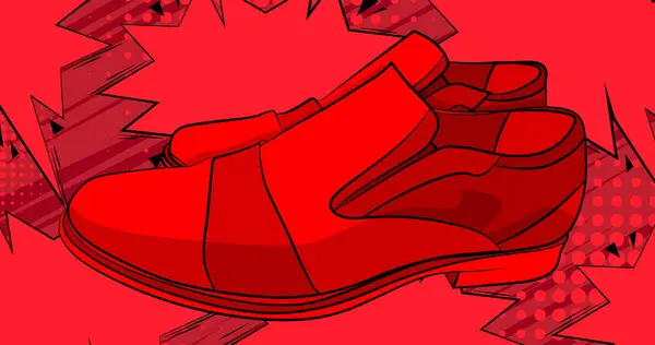 Cartoon Elegante Schuhe Comicbuch Formalwear Retro Vektor Comics Pop Art — Stockvektor