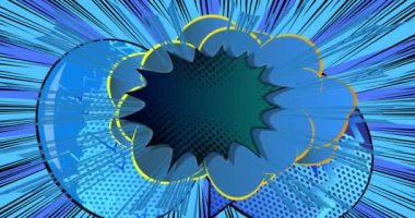 Çizgi film arkaplanı, çizgi roman arkaplanı. Retro animasyon çizgi romanları pop sanat videosu.