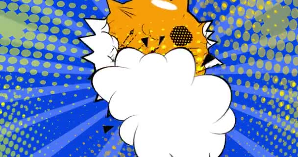 Speech Bublina Komiksovým Pozadí Animace Pop Art Komiksový Styl Retro — Stock video