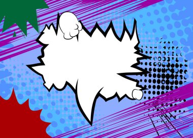 Boş konuşma balonlu çizgi film konuşma balonu, çizgi roman arkaplanı. Retro vektör çizgi romanları pop sanat tasarımı.