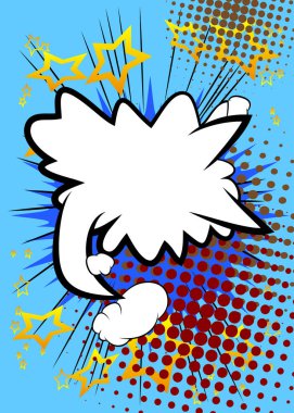 Boş konuşma balonlu çizgi film konuşma balonu, çizgi roman arkaplanı. Retro vektör çizgi romanları pop sanat tasarımı.