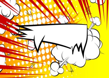 Boş konuşma balonlu çizgi film konuşma balonu, çizgi roman arkaplanı. Retro vektör çizgi romanları pop sanat tasarımı.