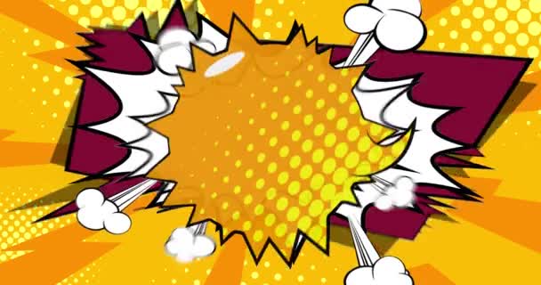 Tal Bubble Bakgrund Animation Popkonst Serier Stil Retro Manga Tecknad — Stockvideo