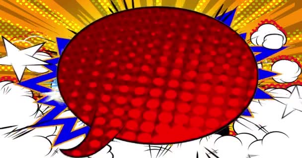 Речевая Анимация Стиле Поп Арта Retro Manga Cartoon Backdrop Движущиеся — стоковое видео