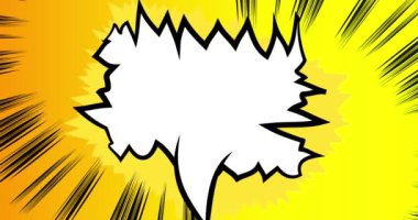 Çizgi film konuşma balonu, çizgi roman videosu. Retro çizgi roman pop sanat tasarımı animasyonu.