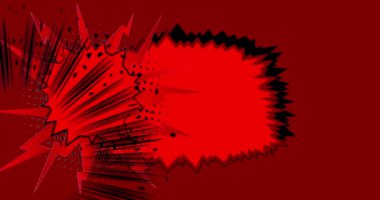 Kırmızı ve siyah karikatür arka plan, çizgi roman animasyon arka planı. Retro çizgi roman pop sanat tasarımı.