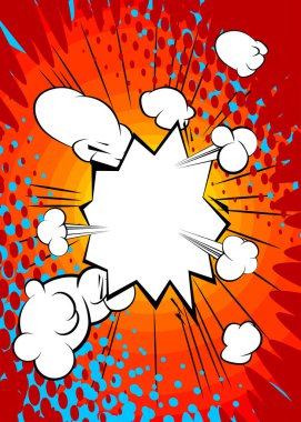 Süper Çizgi Film Soyut Arkaplan, çizgi roman konuşma balonu arkaplanı. Retro vektör çizgi romanları pop sanat tasarımı illüstrasyonu.