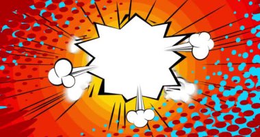 Süper Çizgi Film arkaplanı, çizgi roman arkaplanı. Retro animasyon çizgi romanları pop sanat videosu.