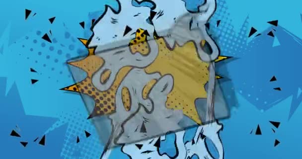Ομιλία Bubble Φόντο Animation Στην Ποπ Τέχνη Κόμικς Στυλ Ρετρό — Αρχείο Βίντεο
