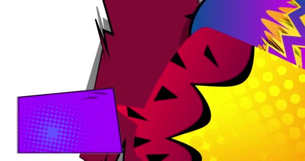 Абстрактна Фонова Анімація Поп Арті Стиль Коміксів Ретро Манґа Мова — стокове відео