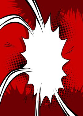 Çoğunlukla kırmızı karikatür arka planı, çizgi roman arka planı. Retro vektör çizgi romanları pop sanat tasarımı.