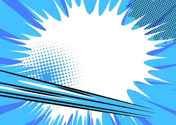 Blue Cartoon Abstract Background Comic Book Backdrop Retro Vector Comics Telifsiz Stok Vektörler