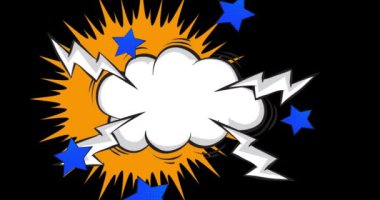 Süper çizgi film arkaplanı, çizgi roman arkaplanı. Retro video, çizgi roman pop sanat animasyonu.