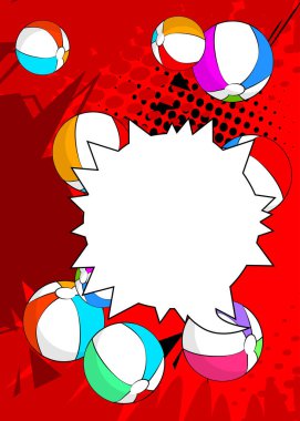 Boş konuşma balosu, çizgi roman Summer Toy arka planı. Retro vektör çizgi romanları pop sanat tasarımı.