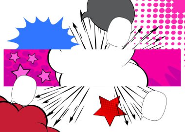 Soyut karikatür arka planı, çizgi roman arka planı. Retro vektör çizgi romanları pop sanat tasarımı.