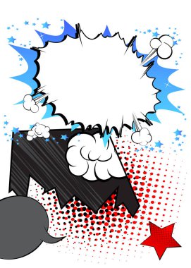 Soyut karikatür arka planı, çizgi roman arka planı. Retro vektör çizgi romanları pop sanat tasarımı.