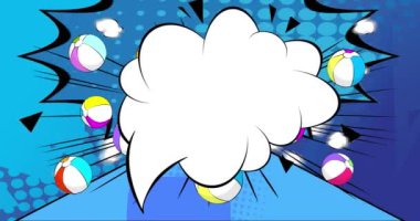 Boş konuşma balosu, çizgi roman Summer Toy videosu. Retro çizgi roman pop sanat animasyonu.