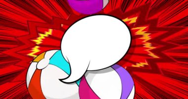 Boş konuşma balosu, çizgi roman Summer Toy videosu. Retro çizgi roman pop sanat animasyonu.