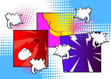 Çizgi film küçük konuşma balonu, çizgi roman arka planı. Retro vektör çizgi romanları pop sanat poster tasarımı.