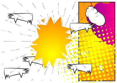 Çizgi film küçük konuşma balonu, çizgi roman arka planı. Retro vektör çizgi romanları pop sanat poster tasarımı.