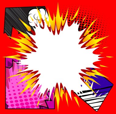 Çizgi film arkaplanı, çizgi roman arkaplanı. Retro vektör çizgi romanları pop sanat tasarımı.