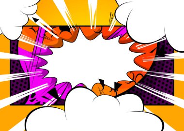 Soyut klasik karikatür arka planı, çizgi roman arka planı. Retro vektör çizgi romanları pop sanat tasarımı.