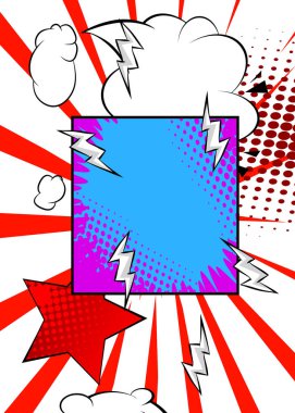 Soyut çizgi film arkaplanı, çizgi roman arkaplanı. Retro vektör çizgi romanları pop sanat tasarımı.