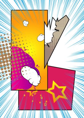 Soyut çizgi film arkaplanı, çizgi roman arkaplanı. Retro vektör çizgi romanları pop sanat tasarımı.