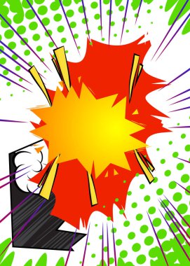 Soyut çizgi film arkaplanı, çizgi roman arkaplanı. Retro vektör çizgi romanları pop sanat tasarımı.