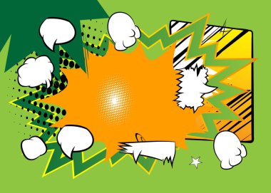 Klasik soyut çizgi film arkaplanı, çizgi roman arkaplanı. Retro vektör çizgi romanları pop sanat tasarımı.