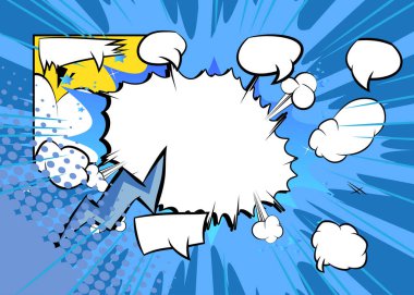 Klasik soyut çizgi film arkaplanı, çizgi roman arkaplanı. Retro vektör çizgi romanları pop sanat tasarımı.