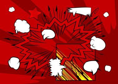 Klasik soyut çizgi film arkaplanı, çizgi roman arkaplanı. Retro vektör çizgi romanları pop sanat tasarımı.