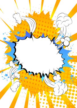 Çizgi film boş konuşma balonu, çizgi roman klasik arka plan. Retro vektör çizgi romanları pop sanat tasarımı.