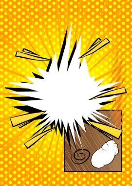 Çizgi film boş konuşma balonu, çizgi roman klasik arka plan. Retro vektör çizgi romanları pop sanat tasarımı.